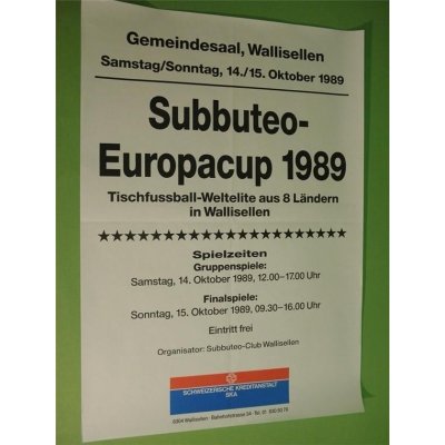 Poster : SUBBUTEO EUROPACUP 1989
