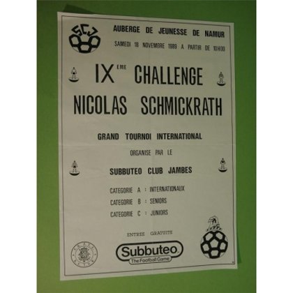 Poster : CHALLENGE NICHOLAS SCHMICKRATH 1989