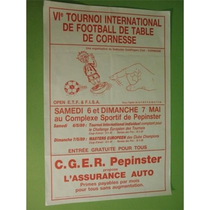 Poster : VI TOURNOI INTERNATIONALE DE CORNESSE 1989